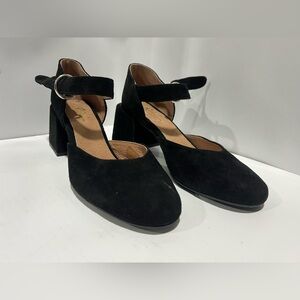 Rebels Black Suede Ankle Strap Heels